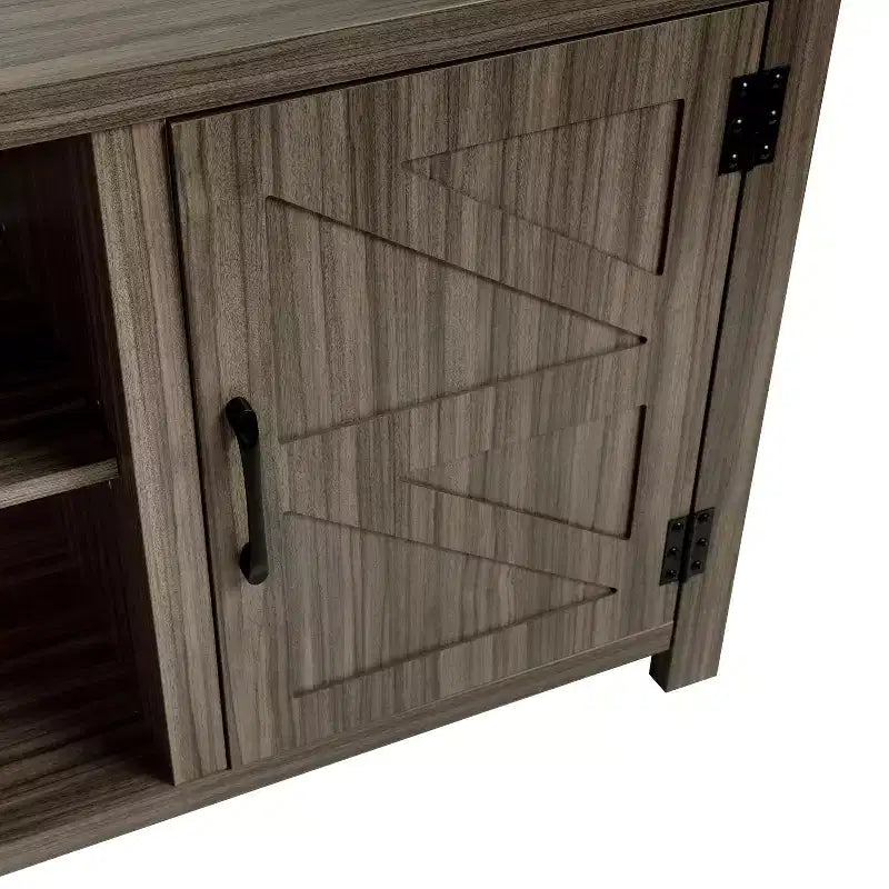 Meuble TV Merrick Lane style porte de grange 150 cm pour téléviseur jusqu'à 65 po
