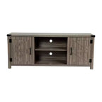 Meuble TV Merrick Lane style porte de grange 150 cm pour téléviseur jusqu'à 65 po