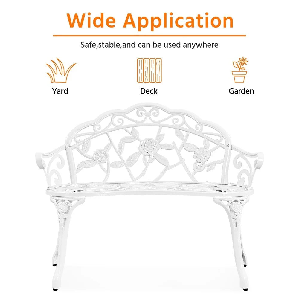 Banc extérieur en métal Yaheetech Banc de jardin de parc - N/A