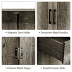 Costway Buffet, Meuble de Rangement, Console, Desserte de Cuisine avec Tiroir, Gris
