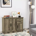 Costway Buffet, Meuble de Rangement, Console, Desserte de Cuisine avec Tiroir, Gris