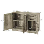 Costway Buffet, Meuble de Rangement, Console, Desserte de Cuisine avec Tiroir, Gris