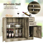Costway Buffet, Meuble de Rangement, Console, Desserte de Cuisine avec Tiroir, Gris
