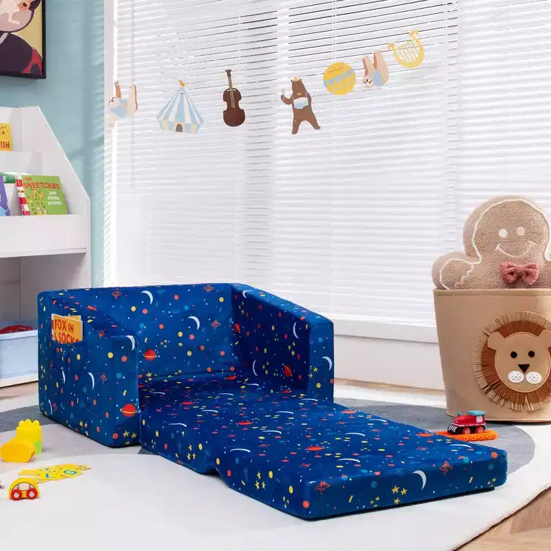 Canapé convertible 2 en 1 pour enfants Costway, chaise longue dépliable