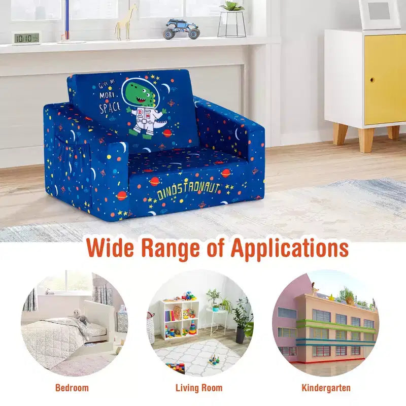 Canapé convertible 2 en 1 pour enfants Costway, chaise longue dépliable