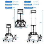 Chariot de courses pliable Costway avec six roues, diable de manutention pour monter les escaliers, chariot de transport avec cordon élastique