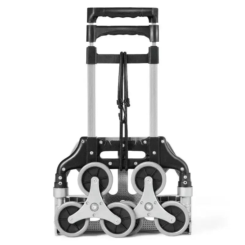 Chariot de courses pliable Costway avec six roues, diable de manutention pour monter les escaliers, chariot de transport avec cordon élastique