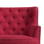 Moser Bay Mignon Fauteuil d'appoint à oreilles capitonné large de 76 cm en velours et lin