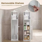 Tour de rangement pour papier toilette Costway, meuble de rangement de salle de bain au sol avec 4 étagères