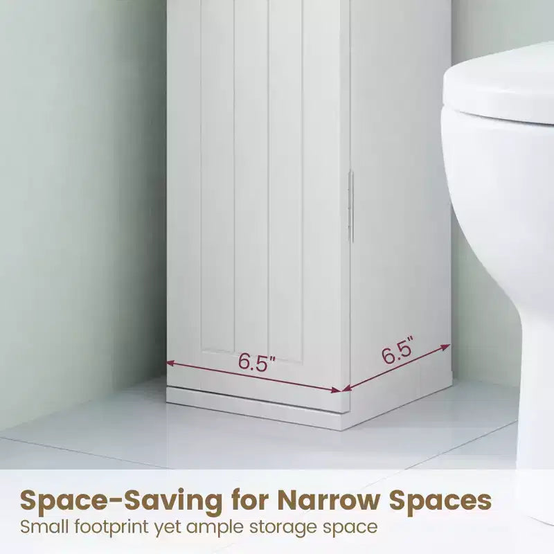 Tour de rangement pour papier toilette Costway, meuble de rangement de salle de bain au sol avec 4 étagères