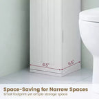 Tour de rangement pour papier toilette Costway, meuble de rangement de salle de bain au sol avec 4 étagères