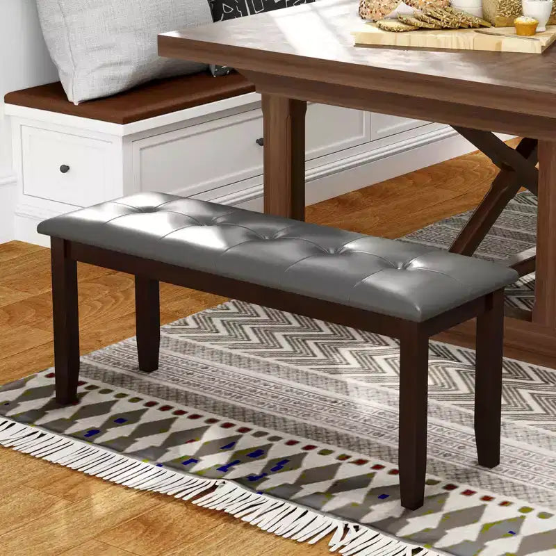 Banc de salle à manger rembourré Costway avec siège rembourré pour cuisine, chambre et entrée, gris