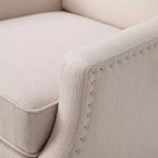 Fauteuil inclinable en tissu Emma et Oliver avec mécanisme de poussée facile - Design classique à oreilles avec garniture cloutée et repose-pieds