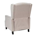 Fauteuil inclinable en tissu Emma et Oliver avec mécanisme de poussée facile - Design classique à oreilles avec garniture cloutée et repose-pieds