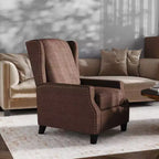 Fauteuil inclinable en tissu Emma et Oliver avec mécanisme de poussée facile - Design classique à oreilles avec garniture cloutée et repose-pieds