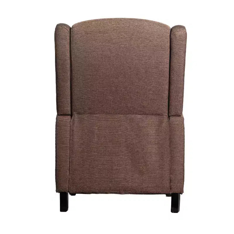 Fauteuil inclinable en tissu Emma et Oliver avec mécanisme de poussée facile - Design classique à oreilles avec garniture cloutée et repose-pieds