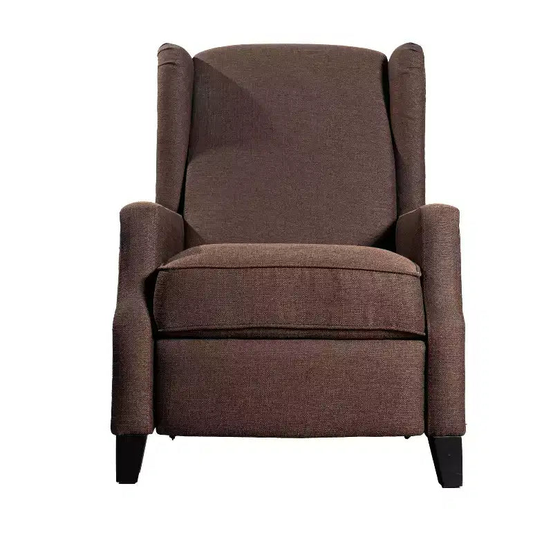 Fauteuil inclinable en tissu Emma et Oliver avec mécanisme de poussée facile - Design classique à oreilles avec garniture cloutée et repose-pieds