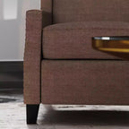 Fauteuil inclinable en tissu Emma et Oliver avec mécanisme de poussée facile - Design classique à oreilles avec garniture cloutée et repose-pieds