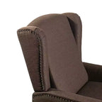 Fauteuil inclinable en tissu Emma et Oliver avec mécanisme de poussée facile - Design classique à oreilles avec garniture cloutée et repose-pieds
