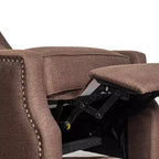 Fauteuil inclinable en tissu Emma et Oliver avec mécanisme de poussée facile - Design classique à oreilles avec garniture cloutée et repose-pieds