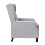 Fauteuil inclinable en tissu Emma et Oliver avec mécanisme de poussée facile - Design classique à oreilles avec garniture cloutée et repose-pieds
