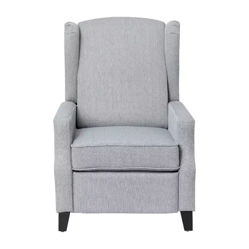 Fauteuil inclinable en tissu Emma et Oliver avec mécanisme de poussée facile - Design classique à oreilles avec garniture cloutée et repose-pieds
