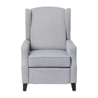 Fauteuil inclinable en tissu Emma et Oliver avec mécanisme de poussée facile - Design classique à oreilles avec garniture cloutée et repose-pieds