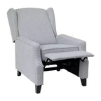 Fauteuil inclinable en tissu Emma et Oliver avec mécanisme de poussée facile - Design classique à oreilles avec garniture cloutée et repose-pieds
