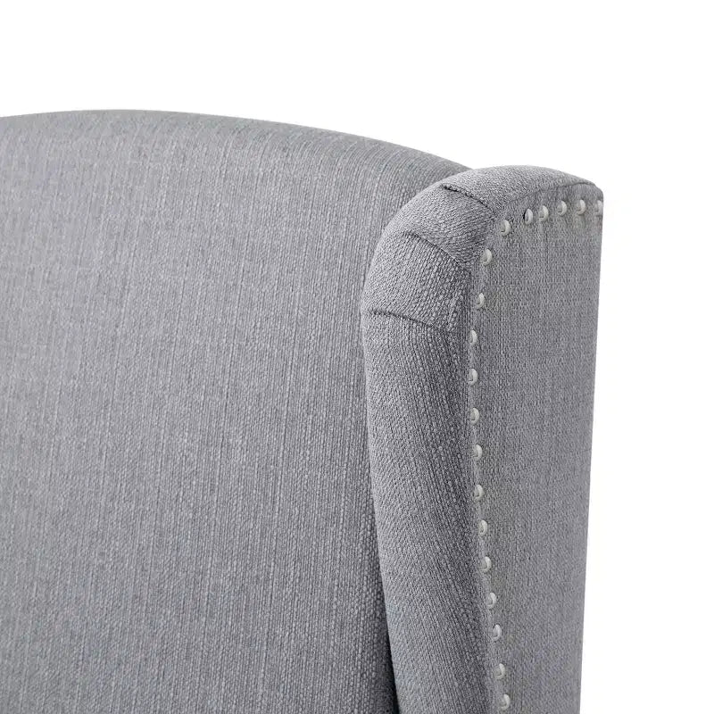 Fauteuil inclinable en tissu Emma et Oliver avec mécanisme de poussée facile - Design classique à oreilles avec garniture cloutée et repose-pieds