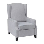 Fauteuil inclinable en tissu Emma et Oliver avec mécanisme de poussée facile - Design classique à oreilles avec garniture cloutée et repose-pieds