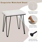 Costway Coiffeuse Industrielle avec Tabouret Rembourré et Miroir Lumineux 3 Couleurs