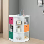 Costway Étagère de rangement 3 niveaux pour enfants avec 3 paniers Organisateur d'angle Blanc
