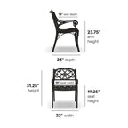 Ensemble de salle à manger d'extérieur 7 pièces en aluminium bronze Sanibel avec table à manger ovale de 72 et six fauteuils par Homestyles