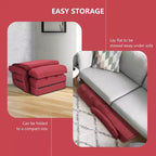 Fauteuil de sol pliable Costway avec dossier réglable sur 6 positions et oreiller lombaire rouge/gris