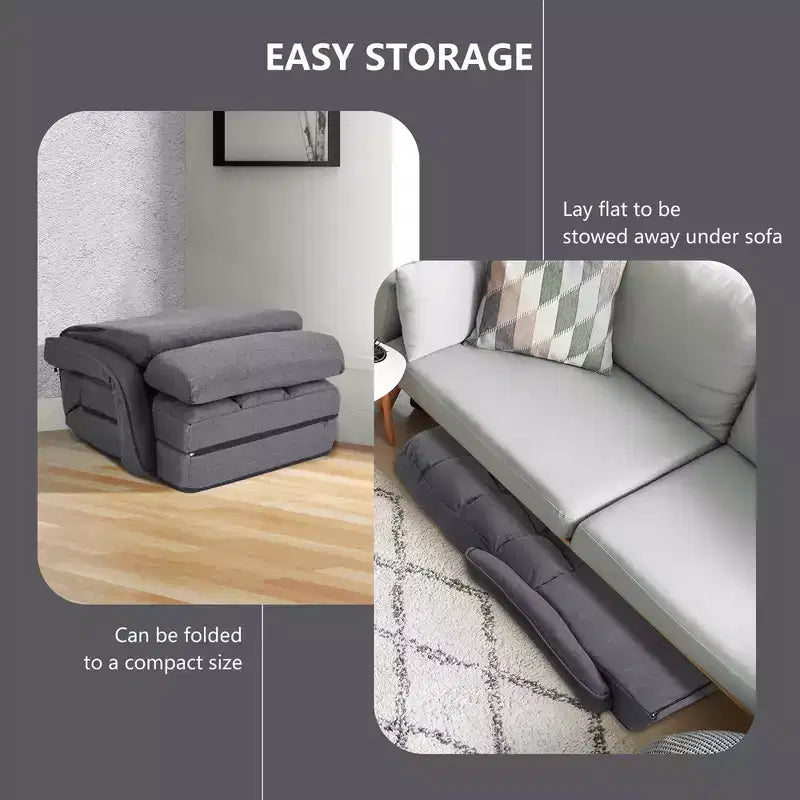 Fauteuil de sol pliable Costway avec dossier réglable sur 6 positions et oreiller lombaire rouge/gris