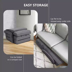 Fauteuil de sol pliable Costway avec dossier réglable sur 6 positions et oreiller lombaire rouge/gris