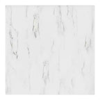 Table basse ronde Lavish Home avec plateau en faux marbre et traverses métalliques, Blanc/Doré