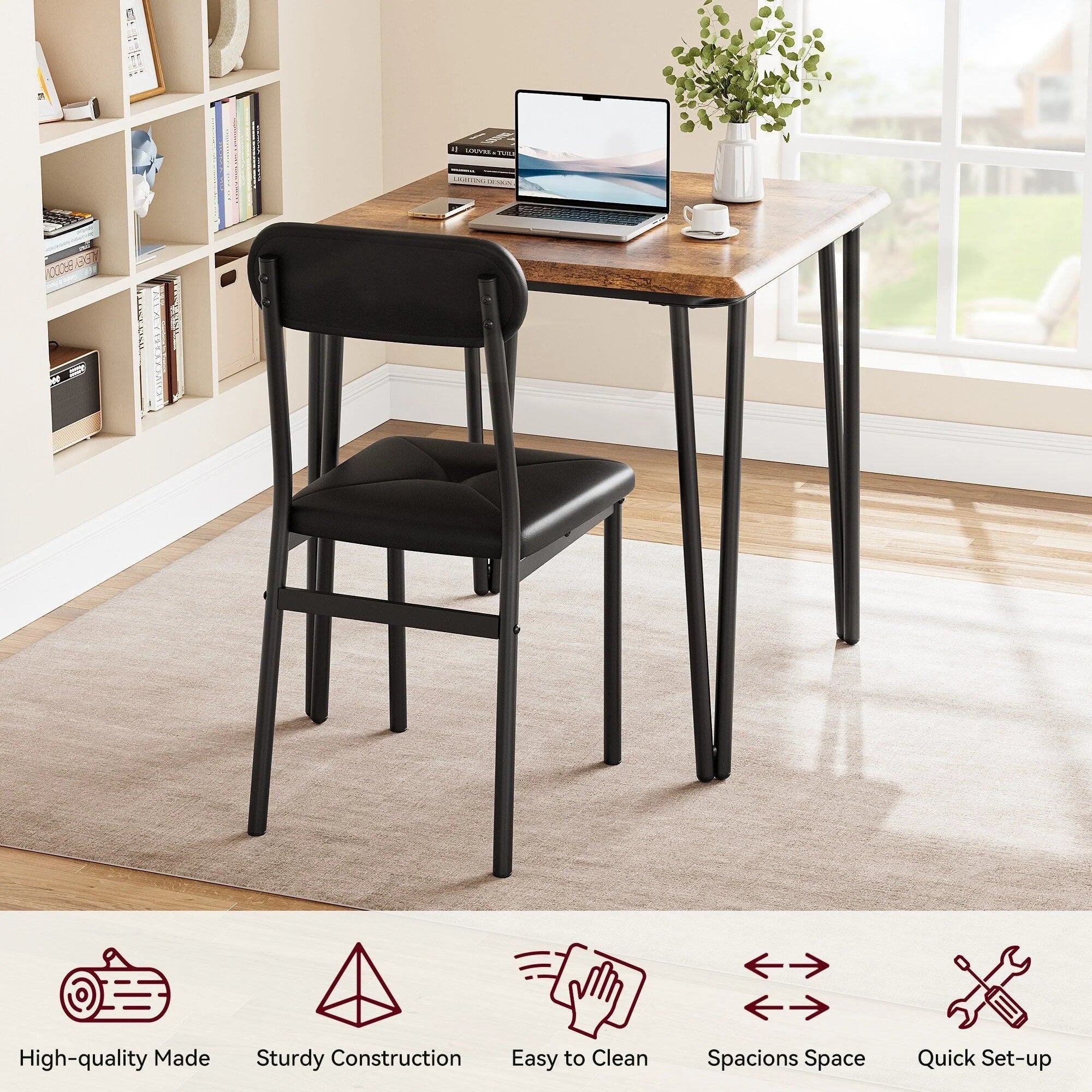 Ensemble table de cuisine et chaises pour salle à manger - 3 pièces
