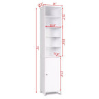 Costway Meuble Colonne Haute de Salle de Bain 183 cm Meuble de Rangement Étagère Présentoir Gris/Blanc
