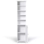Costway Meuble Colonne Haute de Salle de Bain 183 cm Meuble de Rangement Étagère Présentoir Gris/Blanc