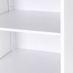 Costway Meuble Colonne Haute de Salle de Bain 183 cm Meuble de Rangement Étagère Présentoir Gris/Blanc