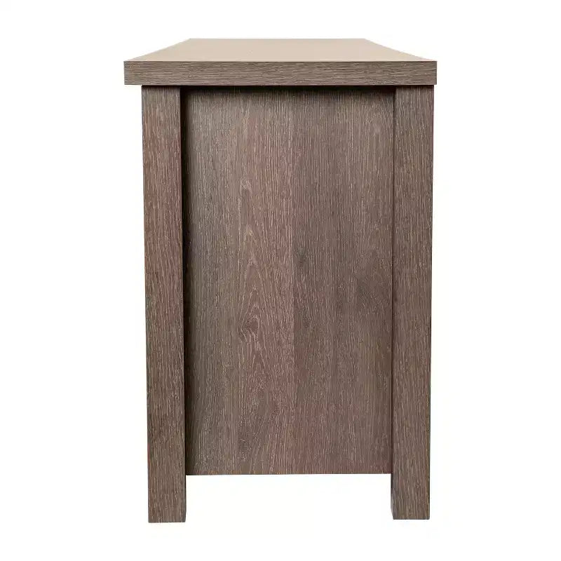Meuble TV Emma et Oliver pour téléviseurs jusqu'à 80 pouces - Console média 65 pouces avec portes vitrées classiques et 3 étagères réglables