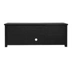Meuble TV Emma et Oliver pour téléviseurs jusqu'à 80 pouces - Console média 65 pouces avec portes vitrées classiques et 3 étagères réglables