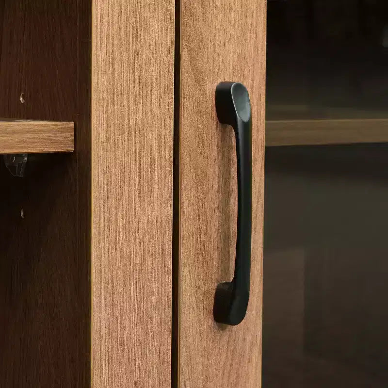Meuble TV Emma et Oliver pour téléviseurs jusqu'à 80 pouces - Console média 65 pouces avec portes vitrées classiques et 3 étagères réglables