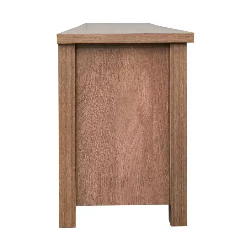 Meuble TV Emma et Oliver pour téléviseurs jusqu'à 80 pouces - Console média 65 pouces avec portes vitrées classiques et 3 étagères réglables