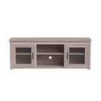 Meuble TV Emma et Oliver pour téléviseurs jusqu'à 80 pouces - Console média 65 pouces avec portes vitrées classiques et 3 étagères réglables