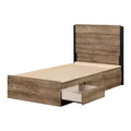 Arlen Mates Bed and Headboard Set Weathered Oak - South Shore