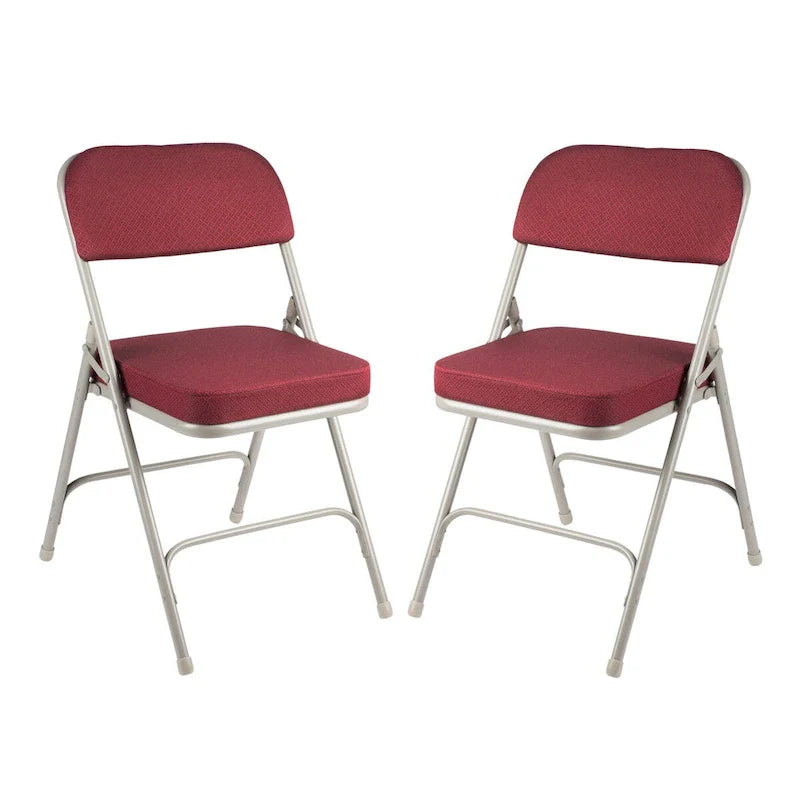 Chaise pliante de luxe matelassée en tissu de la collection Bernadine de Hampden Furnishings, lot de 2