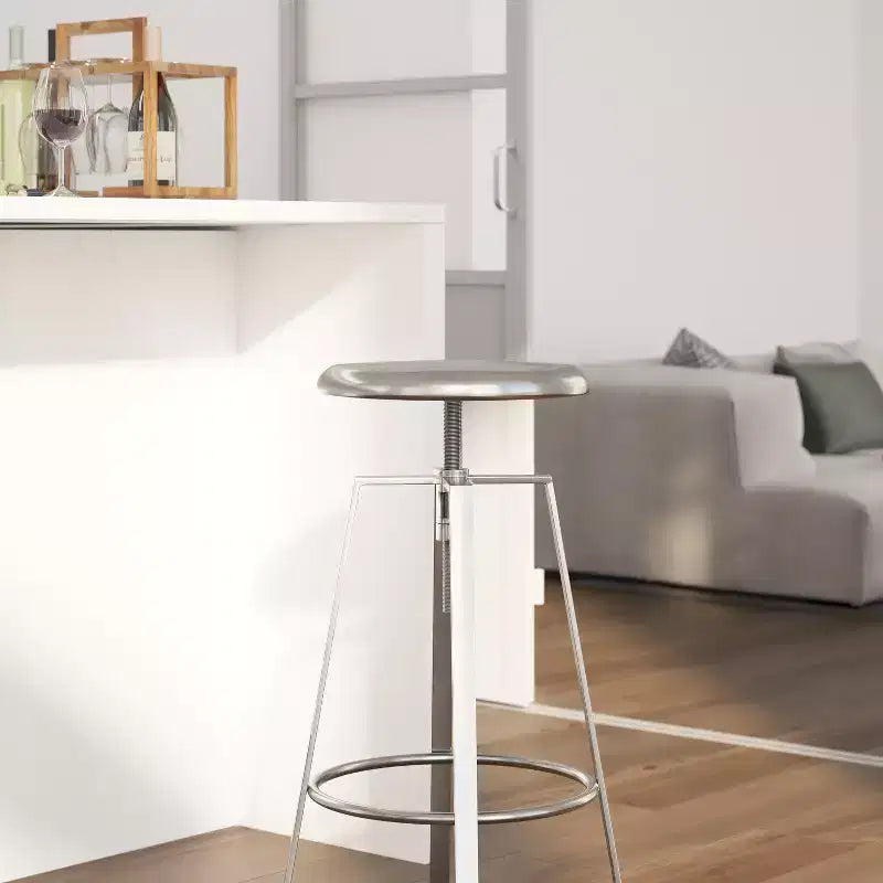 Tabouret de bar style industriel Merrick Lane avec siège pivotant réglable en hauteur