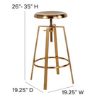 Tabouret de bar style industriel Merrick Lane avec siège pivotant réglable en hauteur